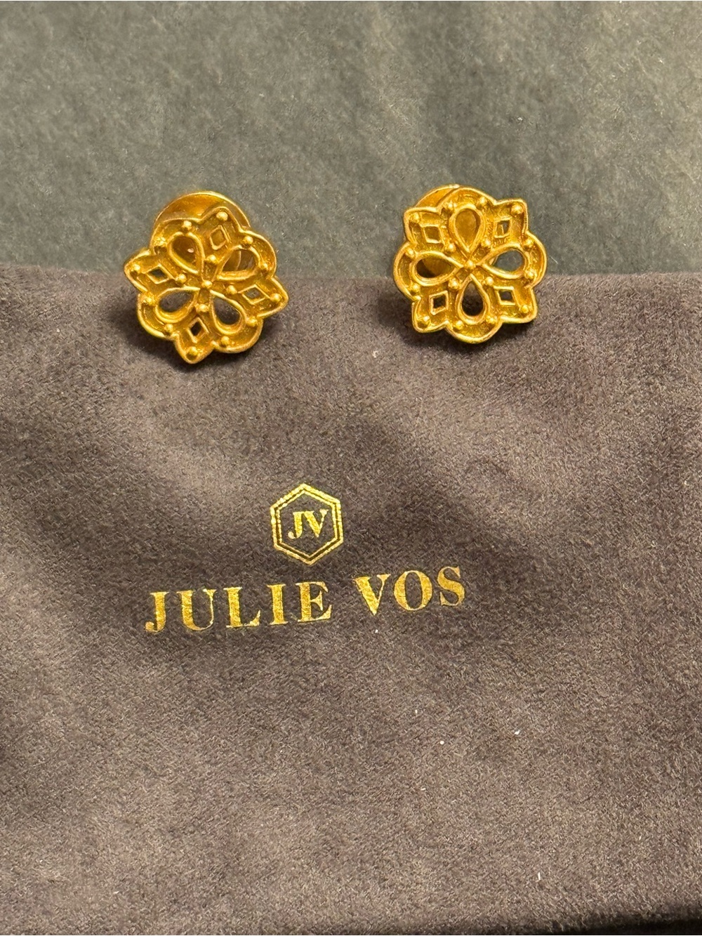 Julie Vos “SoHo” Stud Gold Floral Earrings